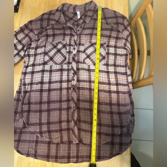 Free People Dip Dye Flannel Buttondown - Picture 10 of 11